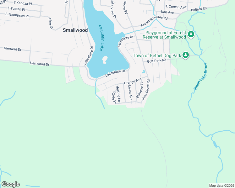 map of restaurants, bars, coffee shops, grocery stores, and more near 53 Hunting Lane in Smallwood