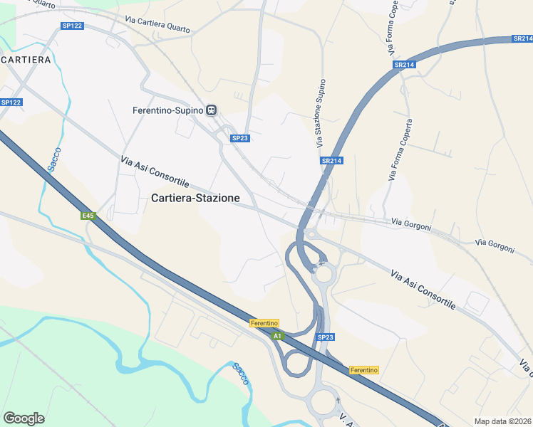 map of restaurants, bars, coffee shops, grocery stores, and more near 1 Via Asi Consortile in Cartiera-Stazione