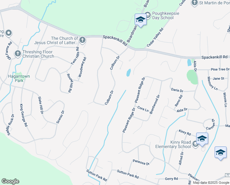 map of restaurants, bars, coffee shops, grocery stores, and more near 35 Colburn Drive in Poughkeepsie