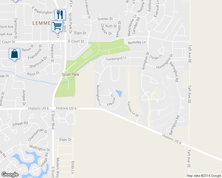 map of restaurants, bars, coffee shops, grocery stores, and more near 4232 Kilburnie Court in Iowa City