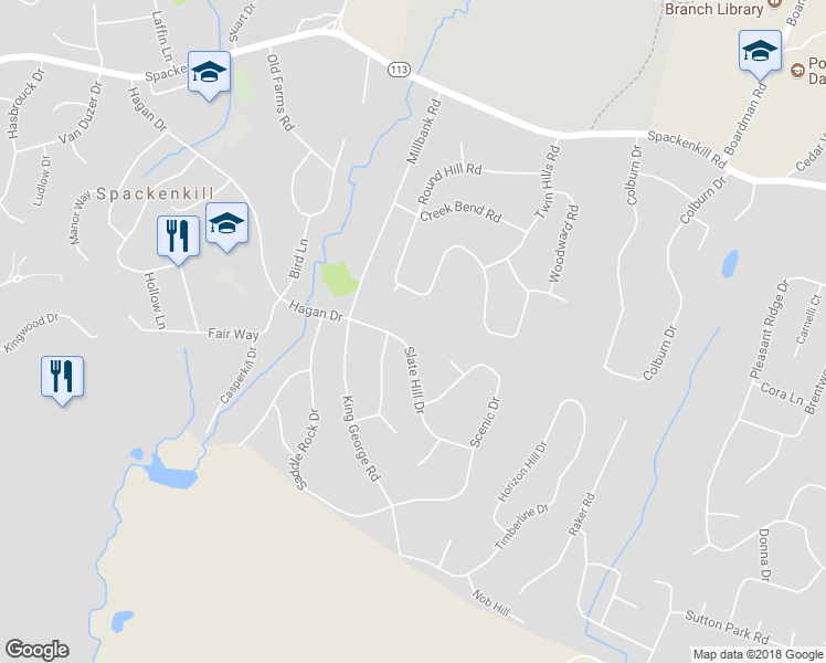 map of restaurants, bars, coffee shops, grocery stores, and more near 11 Slate Hill Drive in Poughkeepsie