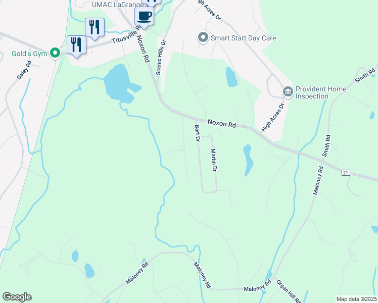 map of restaurants, bars, coffee shops, grocery stores, and more near 131 Simone Drive in Poughkeepsie