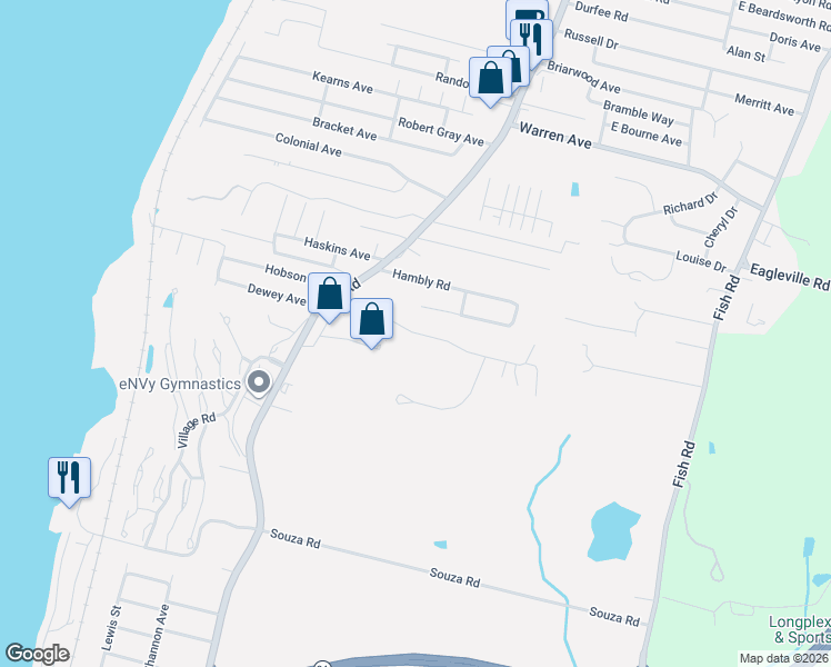 map of restaurants, bars, coffee shops, grocery stores, and more near 3154-3588 Highway 77 in Tiverton