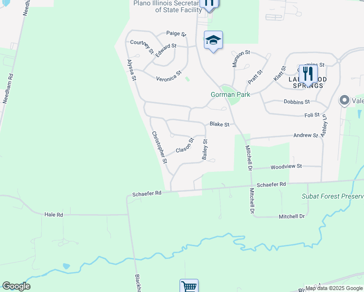 map of restaurants, bars, coffee shops, grocery stores, and more near 3401 Clason Street in Plano
