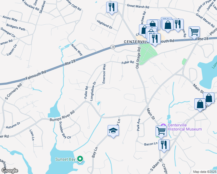 map of restaurants, bars, coffee shops, grocery stores, and more near 98 Marie-Ann Terrace in Barnstable