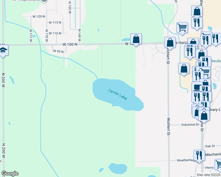 map of restaurants, bars, coffee shops, grocery stores, and more near 2011 Linchel Court in Angola