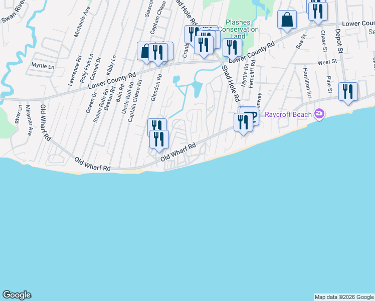 map of restaurants, bars, coffee shops, grocery stores, and more near 89 Stone Horse Way in Dennis