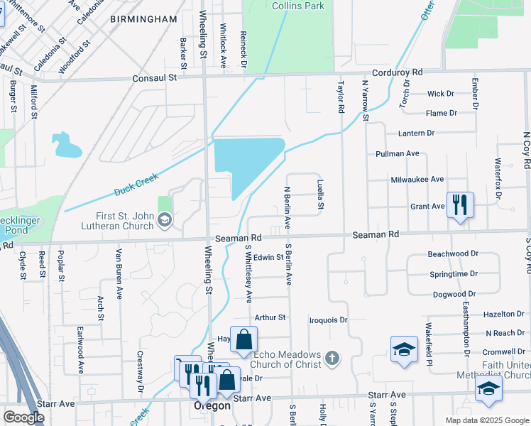 map of restaurants, bars, coffee shops, grocery stores, and more near 2729 Worth Street in Oregon