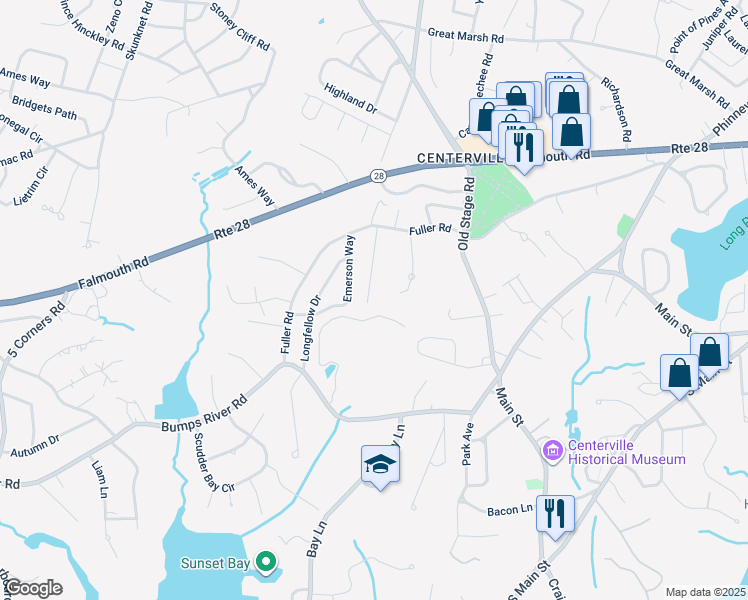 map of restaurants, bars, coffee shops, grocery stores, and more near 98 Marie-Ann Terrace in Barnstable