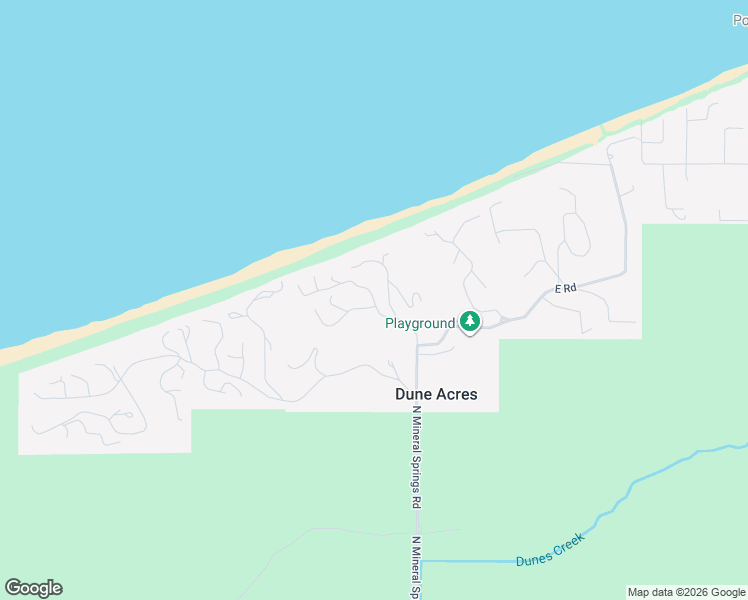 map of restaurants, bars, coffee shops, grocery stores, and more near Oak Drive in Dune Acres