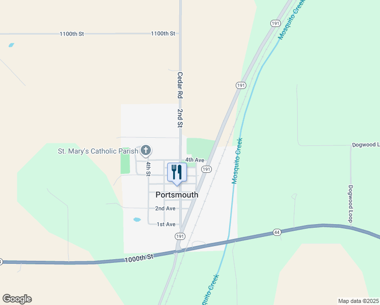 map of restaurants, bars, coffee shops, grocery stores, and more near 107-111 4th Avenue in Portsmouth