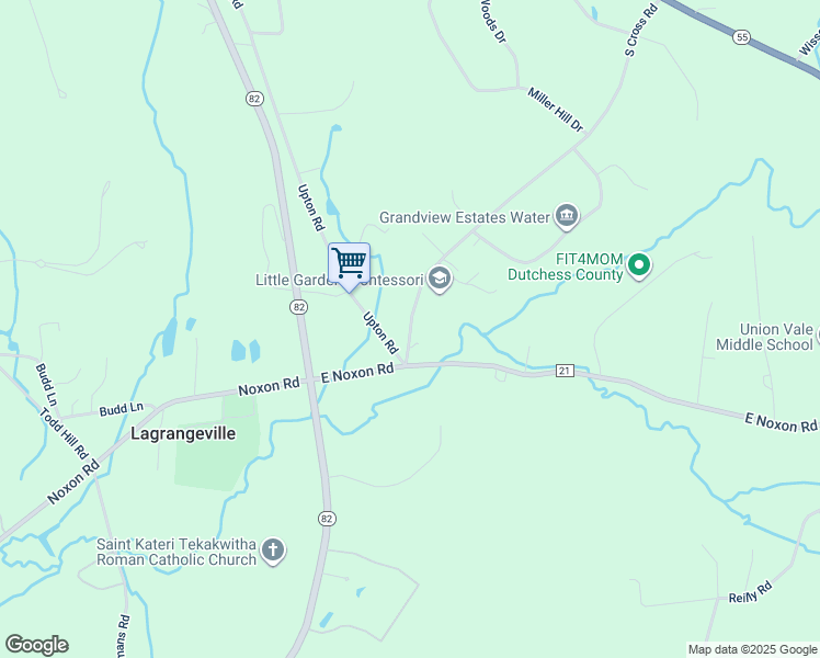 map of restaurants, bars, coffee shops, grocery stores, and more near 14-0 Cross Road in Lagrangeville