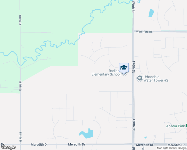 map of restaurants, bars, coffee shops, grocery stores, and more near 170th Street in Waukee