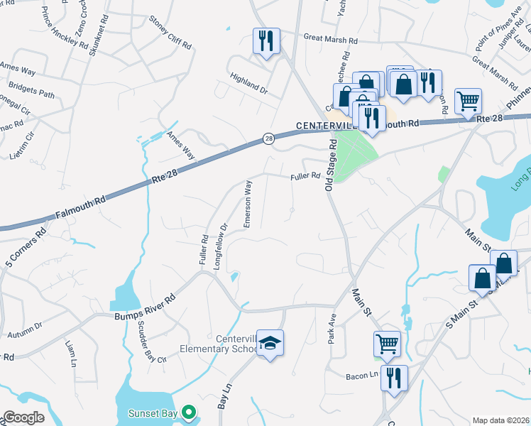 map of restaurants, bars, coffee shops, grocery stores, and more near 47 Marie-Ann Terrace in Barnstable
