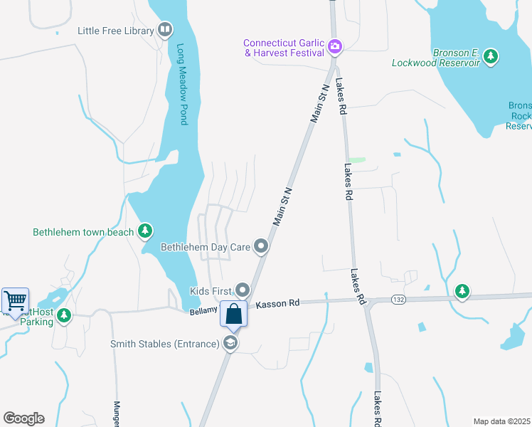 map of restaurants, bars, coffee shops, grocery stores, and more near 6 Spring Road in Bethlehem