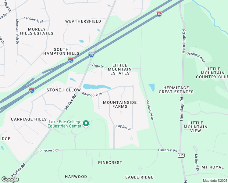 map of restaurants, bars, coffee shops, grocery stores, and more near 10230 Karaboo Trail in Painesville
