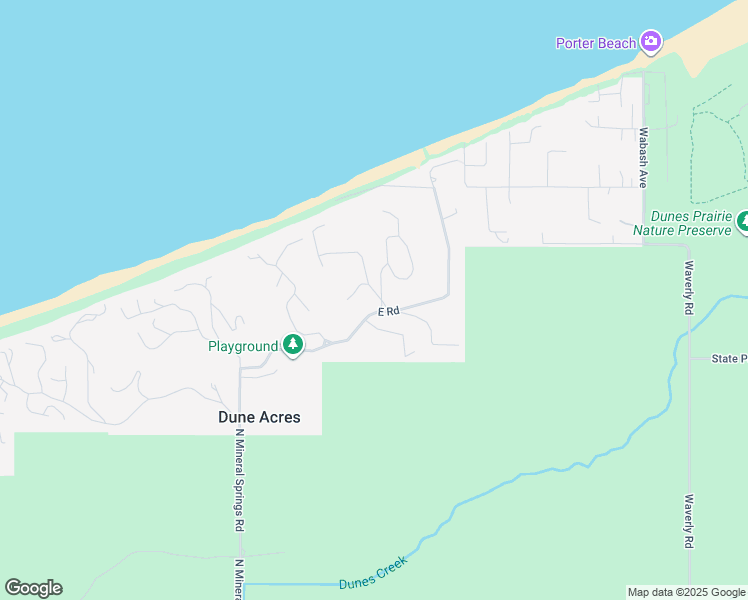 map of restaurants, bars, coffee shops, grocery stores, and more near 1 Ridge Drive in Dune Acres