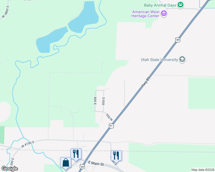 map of restaurants, bars, coffee shops, grocery stores, and more near 873 675 North in Wellsville