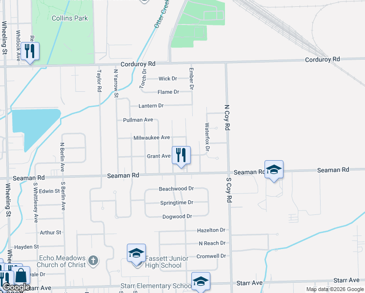 map of restaurants, bars, coffee shops, grocery stores, and more near 129 North Goodrich Street in Oregon
