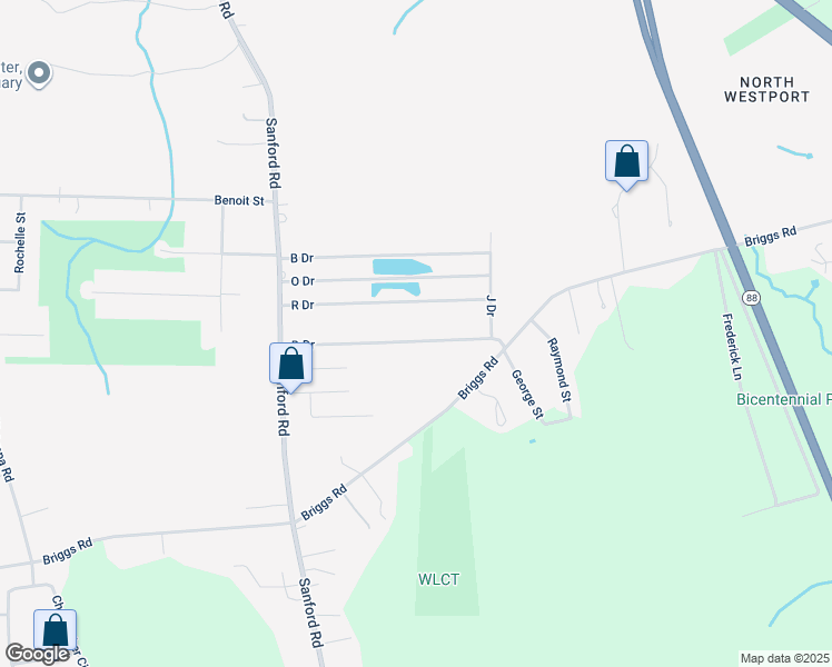map of restaurants, bars, coffee shops, grocery stores, and more near 70 D Drive in Westport