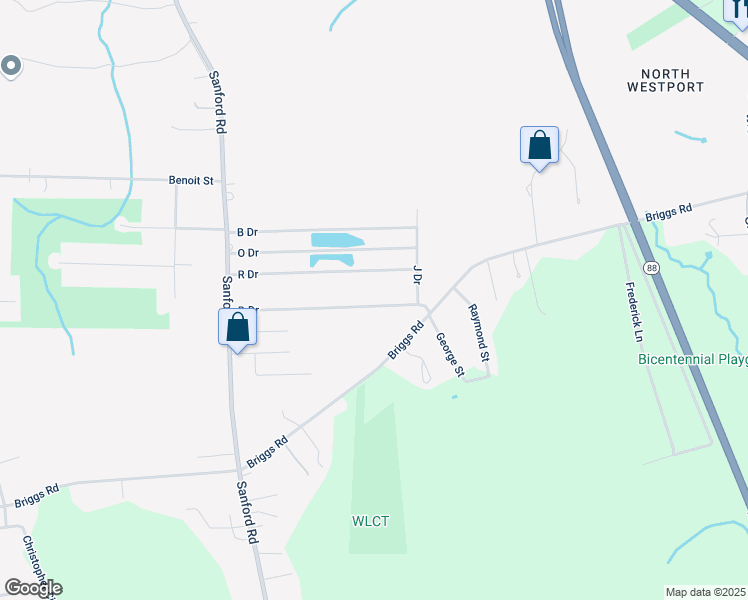 map of restaurants, bars, coffee shops, grocery stores, and more near 46 D Drive in Westport