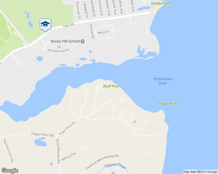 map of restaurants, bars, coffee shops, grocery stores, and more near 51 Pojac Point Road in North Kingstown