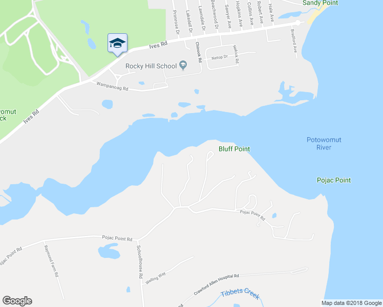 map of restaurants, bars, coffee shops, grocery stores, and more near 47 Pojac Point Road in North Kingstown