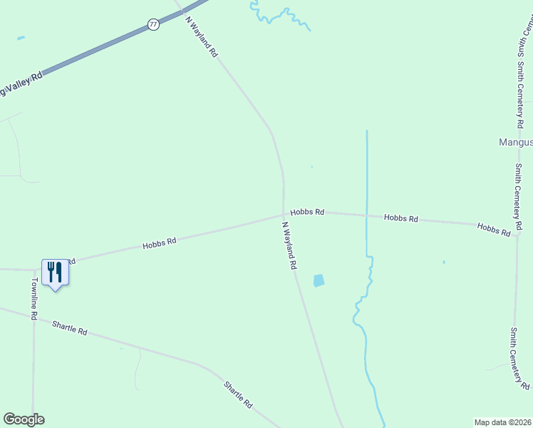 map of restaurants, bars, coffee shops, grocery stores, and more near 22969-22999 Hobbs Road in Meadville