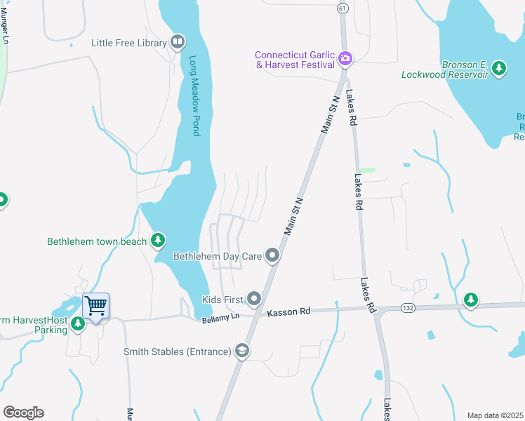 map of restaurants, bars, coffee shops, grocery stores, and more near 6 Spring Road in Bethlehem