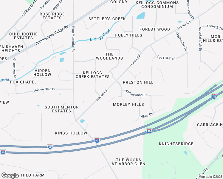 map of restaurants, bars, coffee shops, grocery stores, and more near 9533 Catalpa Circle in Mentor