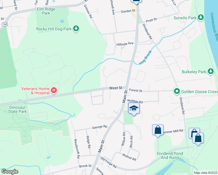 map of restaurants, bars, coffee shops, grocery stores, and more near 6 Carillon Drive in Rocky Hill