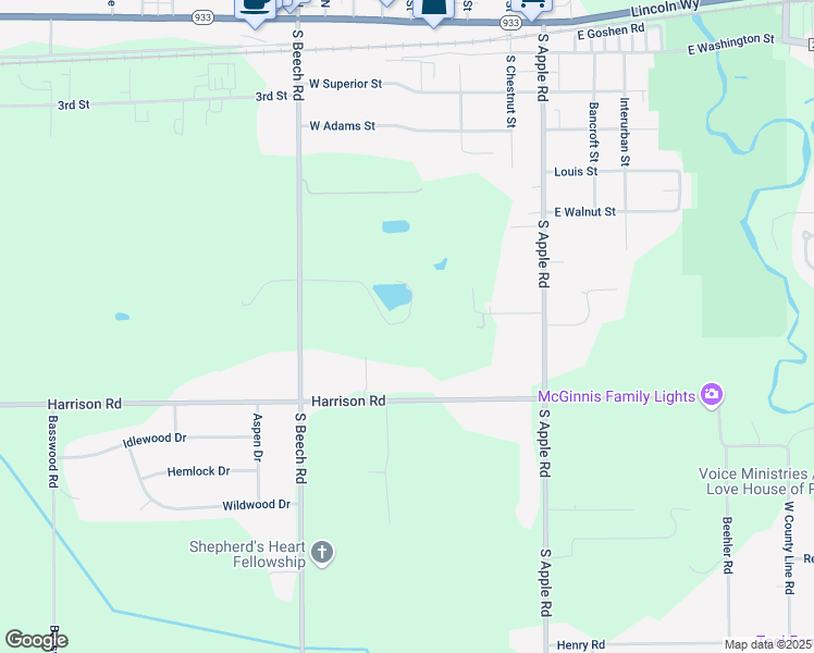 map of restaurants, bars, coffee shops, grocery stores, and more near 57800 Beech Road in Osceola
