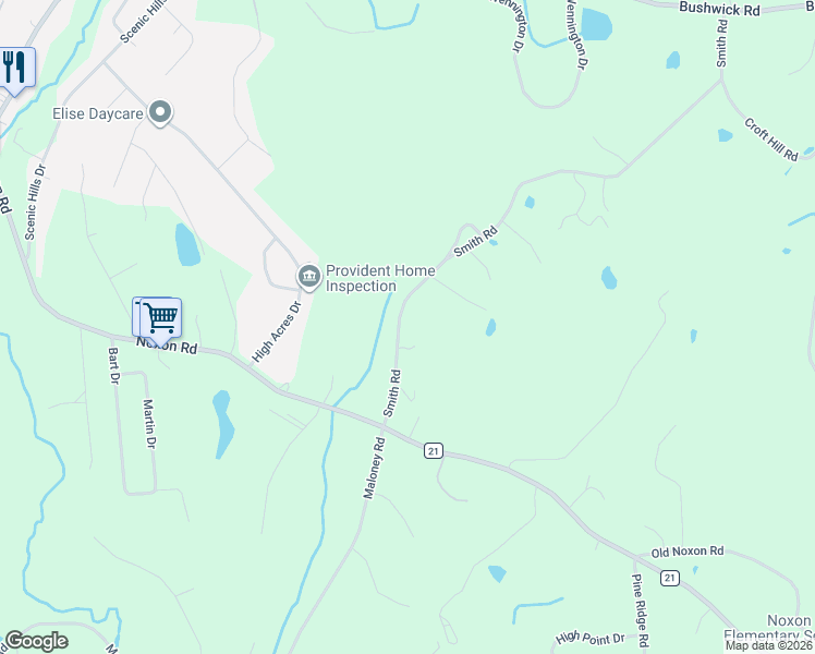 map of restaurants, bars, coffee shops, grocery stores, and more near 209 Smith Road in Poughkeepsie