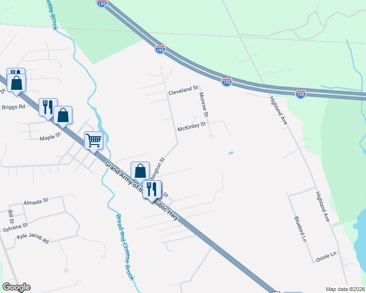 map of restaurants, bars, coffee shops, grocery stores, and more near 57 Road to Railroad Park in Westport