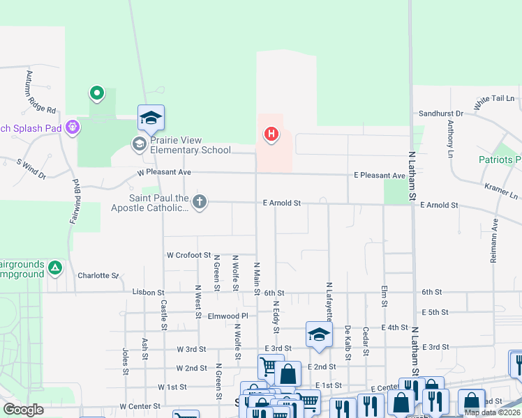 map of restaurants, bars, coffee shops, grocery stores, and more near 940 North Main Street in Sandwich