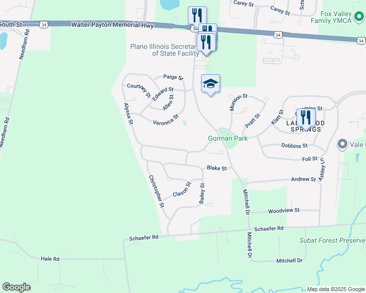 map of restaurants, bars, coffee shops, grocery stores, and more near 3405 Alyssa Street in Plano