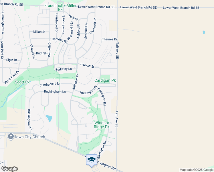 map of restaurants, bars, coffee shops, grocery stores, and more near 474 Charlotte Lane in Iowa City
