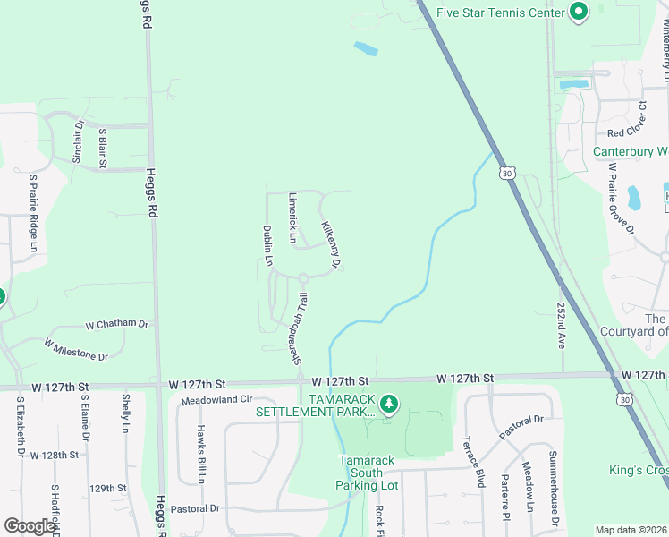 map of restaurants, bars, coffee shops, grocery stores, and more near 12306 Kilkenny Drive in Plainfield