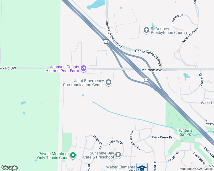 map of restaurants, bars, coffee shops, grocery stores, and more near 4529 Melrose Avenue in Iowa City