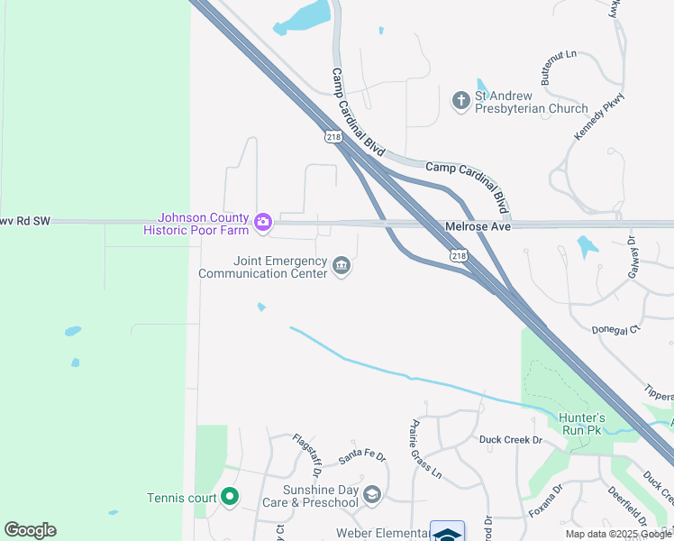 map of restaurants, bars, coffee shops, grocery stores, and more near 4529 Melrose Avenue in Iowa City