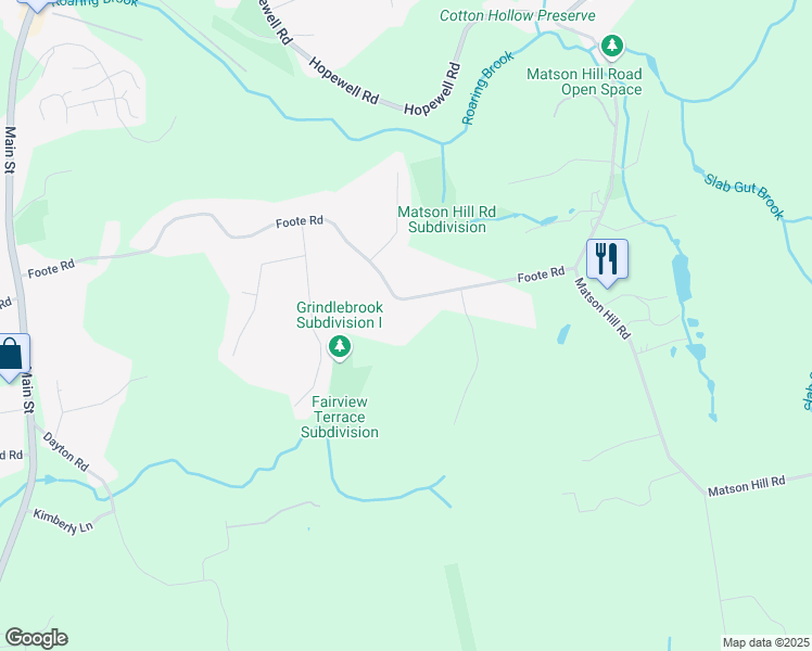 map of restaurants, bars, coffee shops, grocery stores, and more near 401 Foote Road in Glastonbury