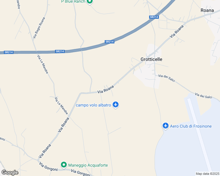 map of restaurants, bars, coffee shops, grocery stores, and more near Unnamed Road in Frosinone