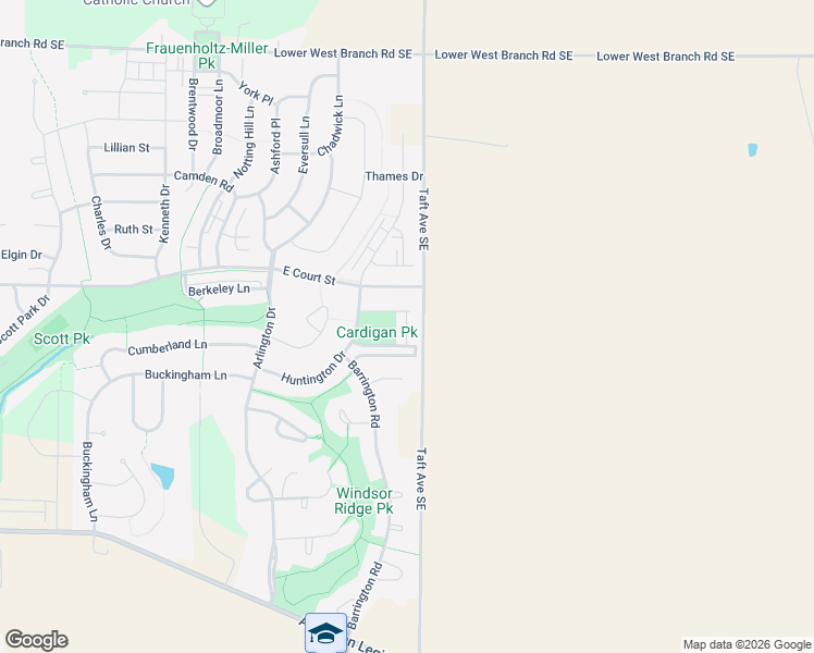 map of restaurants, bars, coffee shops, grocery stores, and more near 409 Taft Avenue Southeast in Iowa City