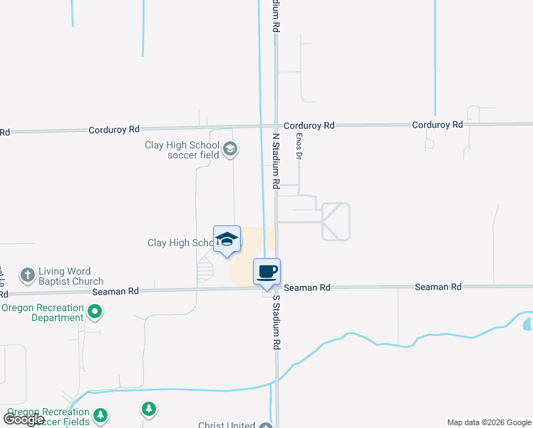 map of restaurants, bars, coffee shops, grocery stores, and more near 209 N Stadium Rd in Oregon