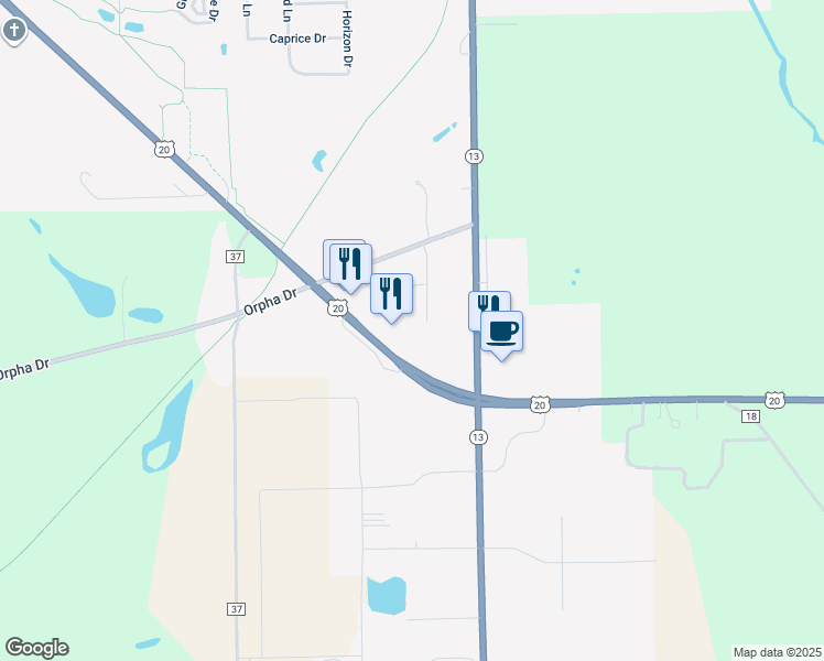 map of restaurants, bars, coffee shops, grocery stores, and more near 118 Bambi Court in Middlebury