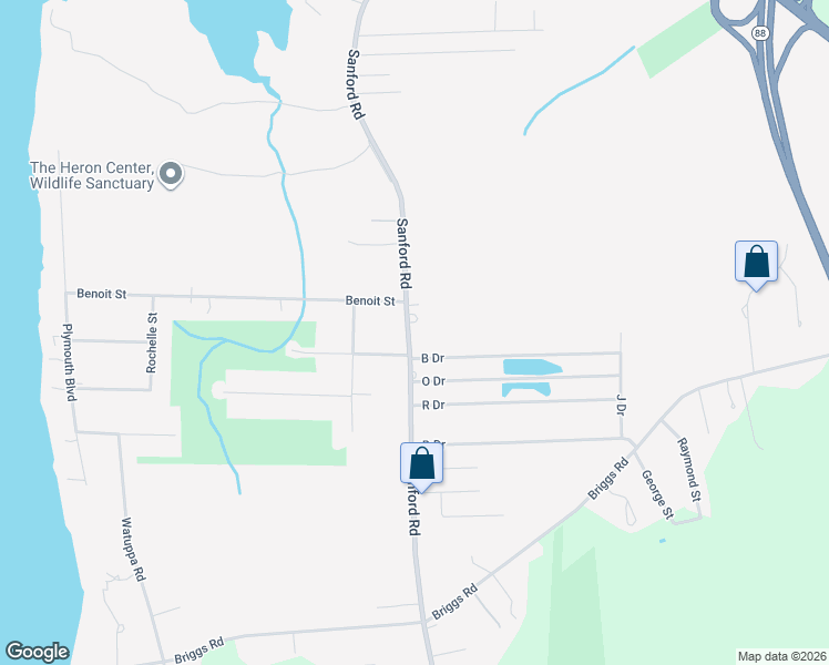 map of restaurants, bars, coffee shops, grocery stores, and more near 436 Sanford Road in Westport