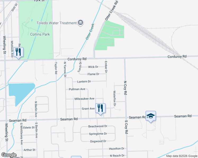 map of restaurants, bars, coffee shops, grocery stores, and more near 3214 Flame Drive in Oregon