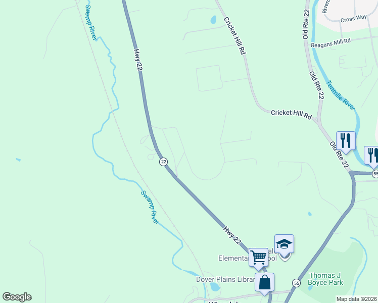 map of restaurants, bars, coffee shops, grocery stores, and more near 35 Hillside Avenue in Wingdale