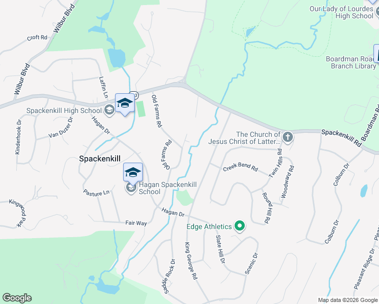 map of restaurants, bars, coffee shops, grocery stores, and more near 54 Old Farms Rd in Poughkeepsie