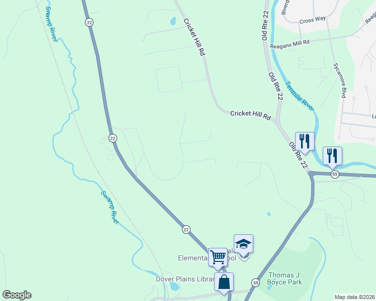 map of restaurants, bars, coffee shops, grocery stores, and more near 110 Hillside Avenue in Wingdale